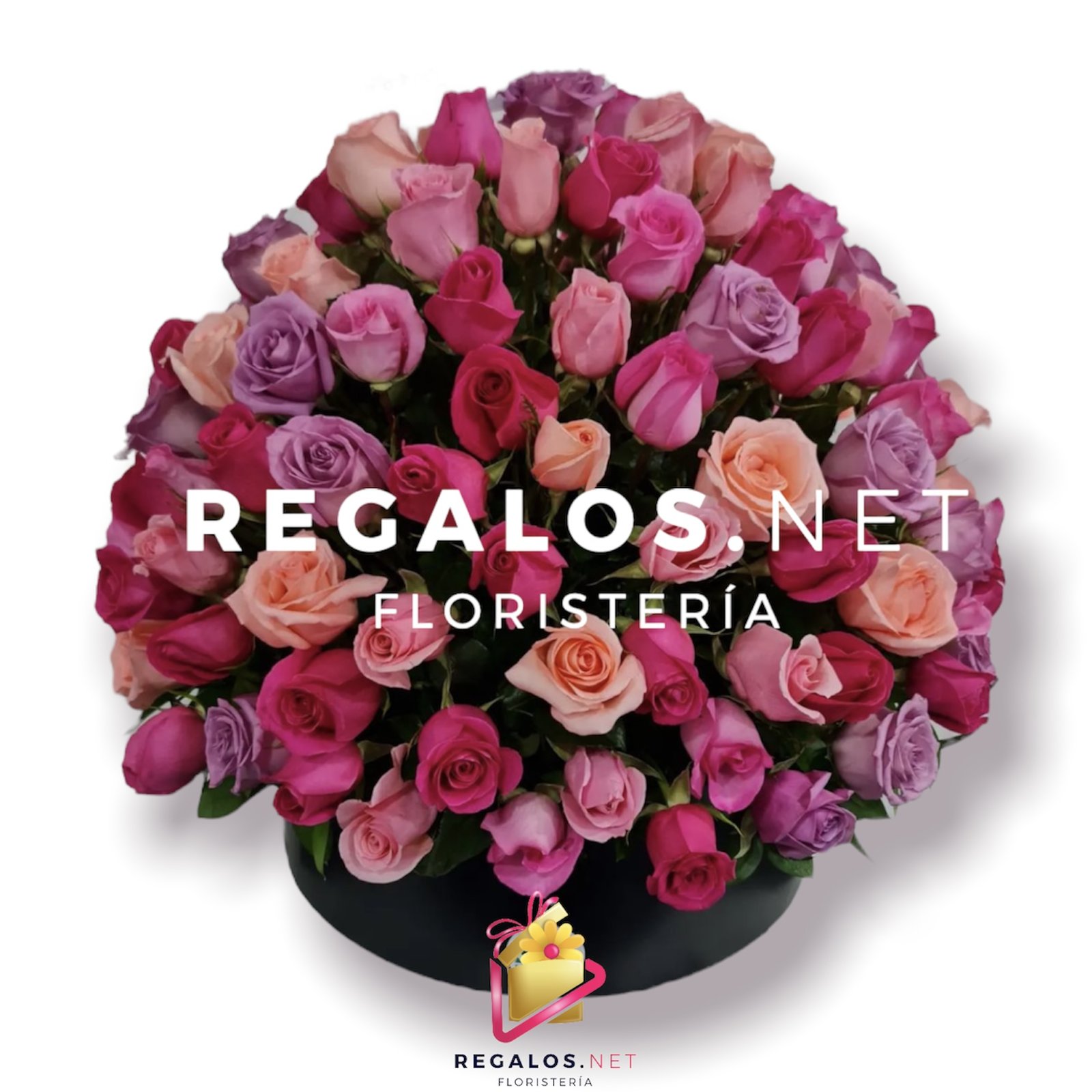 Ramo de flores base circular grande 120 rosas variadas en circurferencia -  Floristeria y Regalos en Manizales