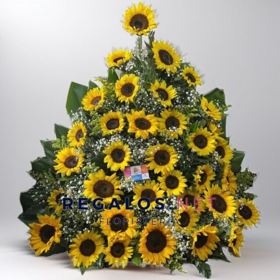 Arreglo floral grande con girasoles